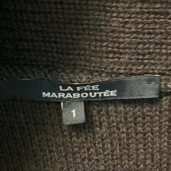 LA FEE MARABOUTEE Sz S Mohair Blend Duster Cascade High  Low Sweater Cardigan - Picture 4 of 8